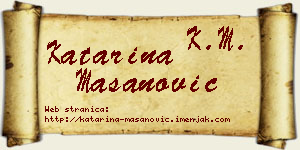 Katarina Mašanović vizit kartica